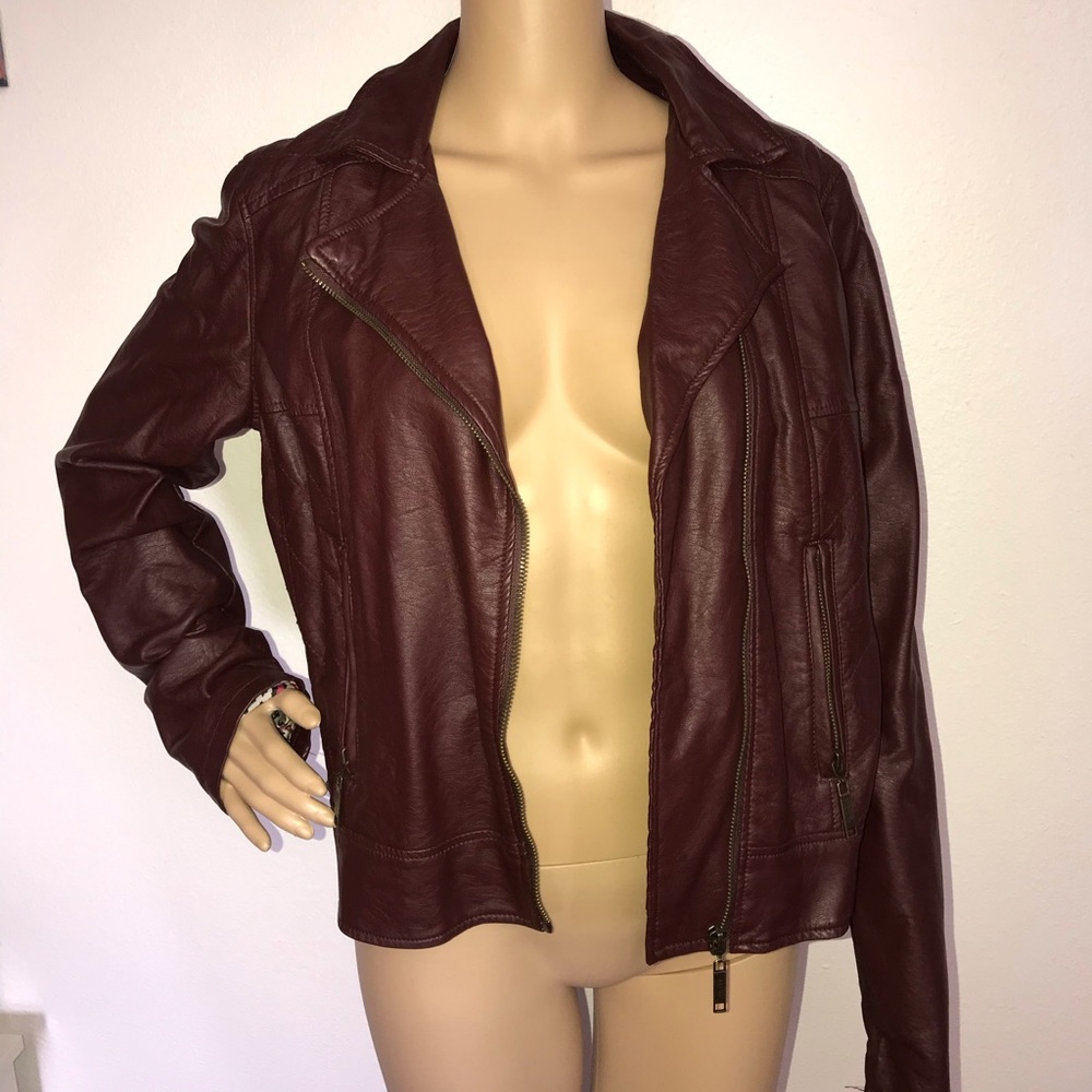 Burgundy Moto jacket